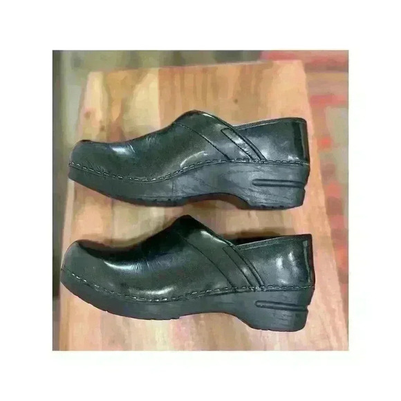 Sanita Signature Original Black Sparkle Glitter Patent Leather Danish Clog,sz 39 - Picture 5 of 14